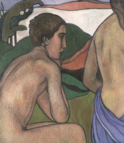 Desnudo masculino sentado en un paisaje de Charles Filiger